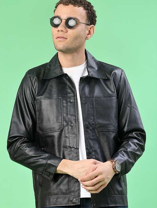 men solid long sleeve regualr fit casual jacket - 22162240 -  Standard Image - 0