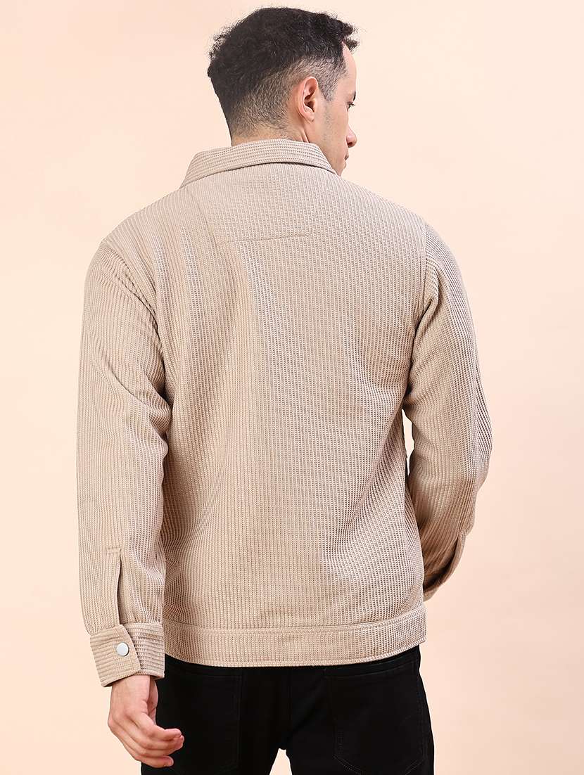 men solid long sleeve regualr fit shacket - 22162244 -  Standard Image - 3