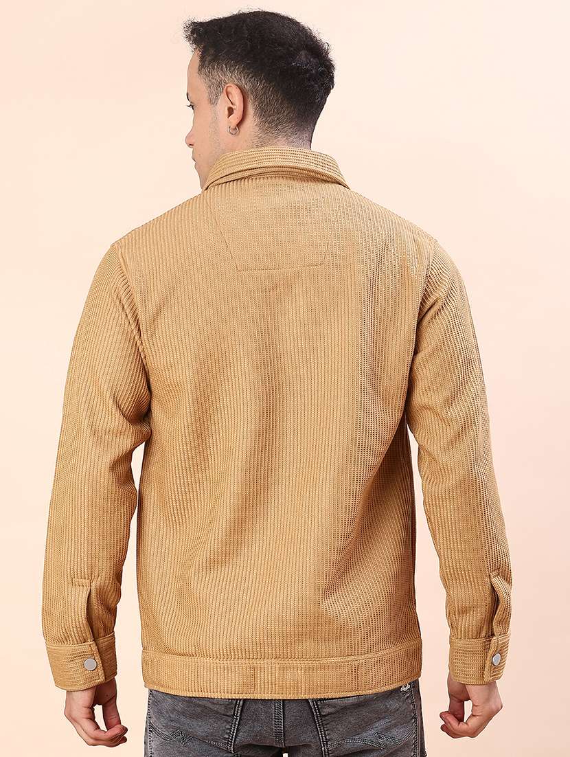 men solid long sleeve regualr fit shacket - 22162245 -  Standard Image - 3