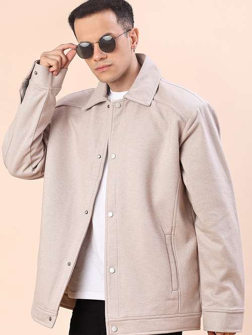 men solid long sleeve regualr fit casual jacket - 22162248 -  Standard Image - 0