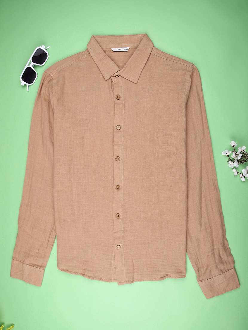 men solid long sleeve regualr fit casual shirt