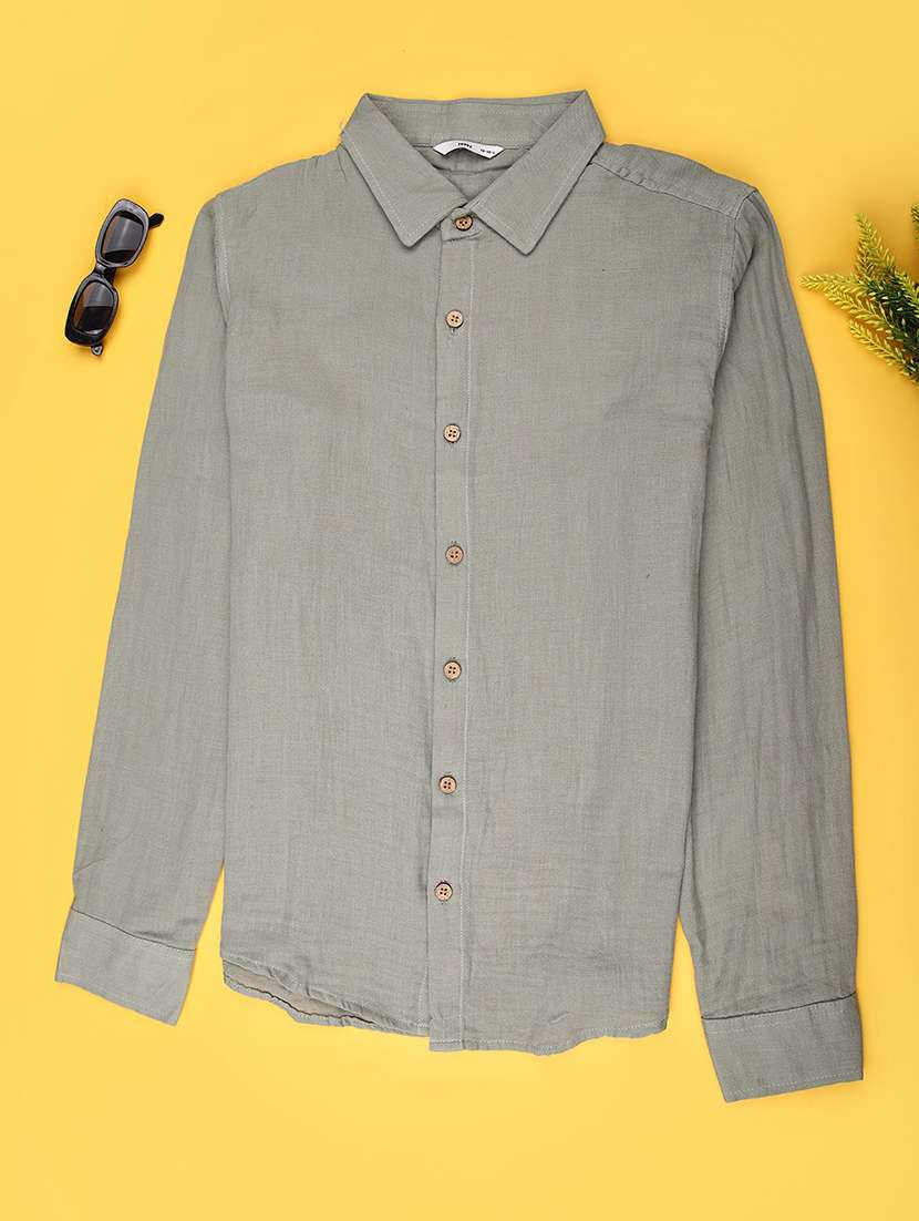 men solid long sleeve regualr fit casual shirt