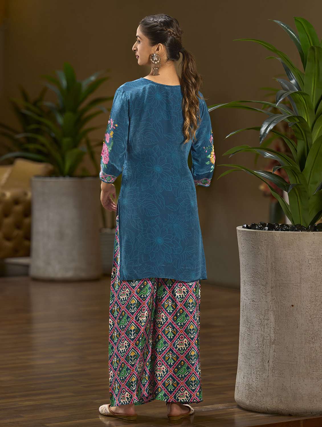 women printed three quarter sleeve co-ord set - 22162265 -  Standard Image - 3