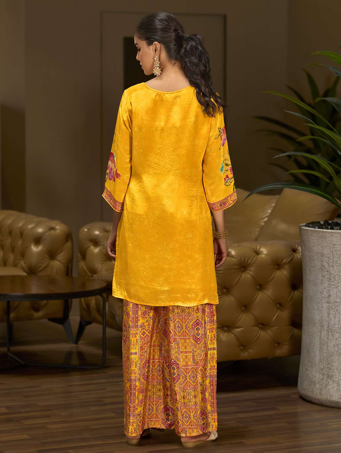 women printed three quarter sleeve co-ord set - 22162266 -  Standard Image - 3