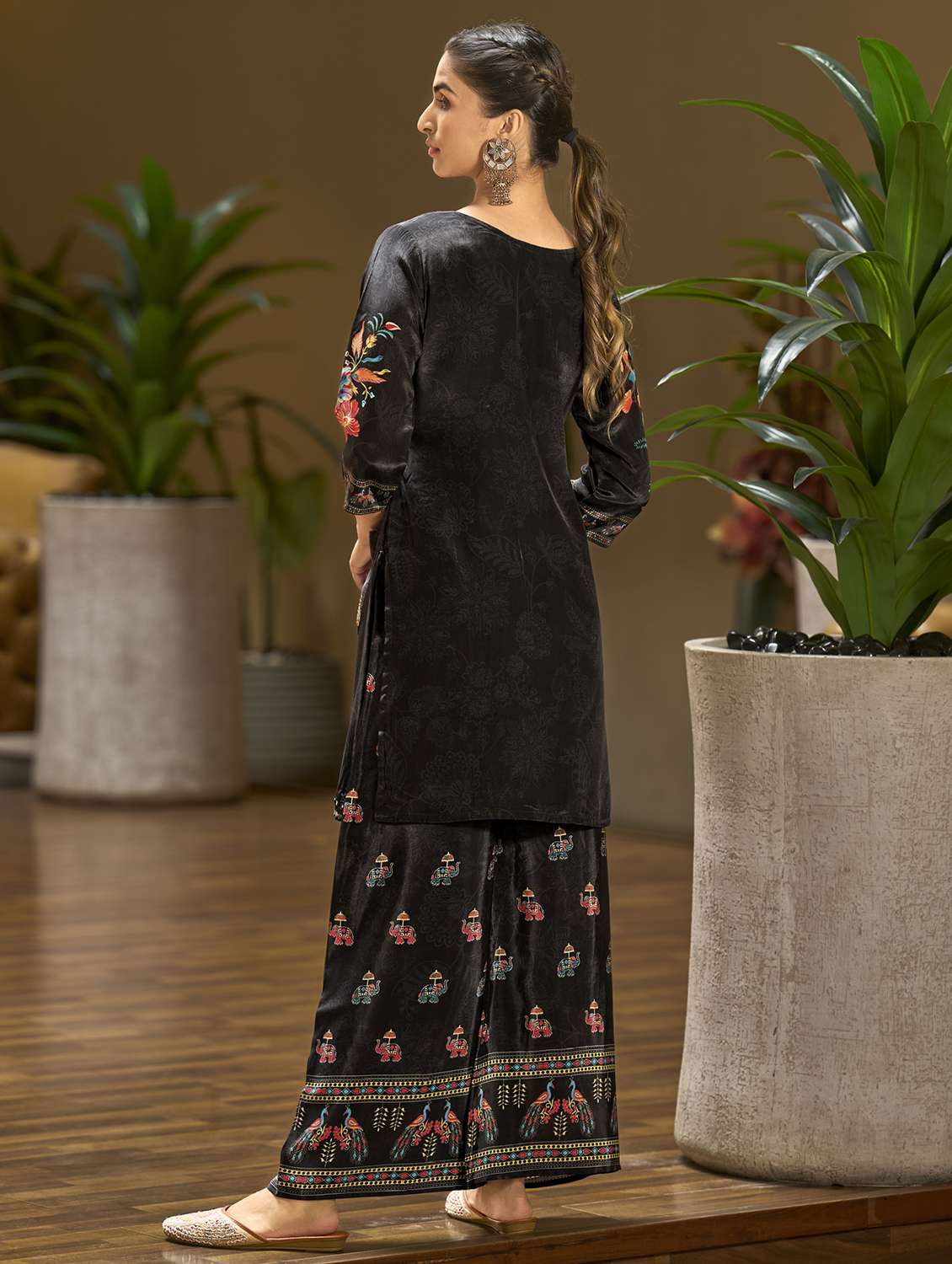 women printed three quarter sleeve co-ord set - 22162269 -  Standard Image - 3