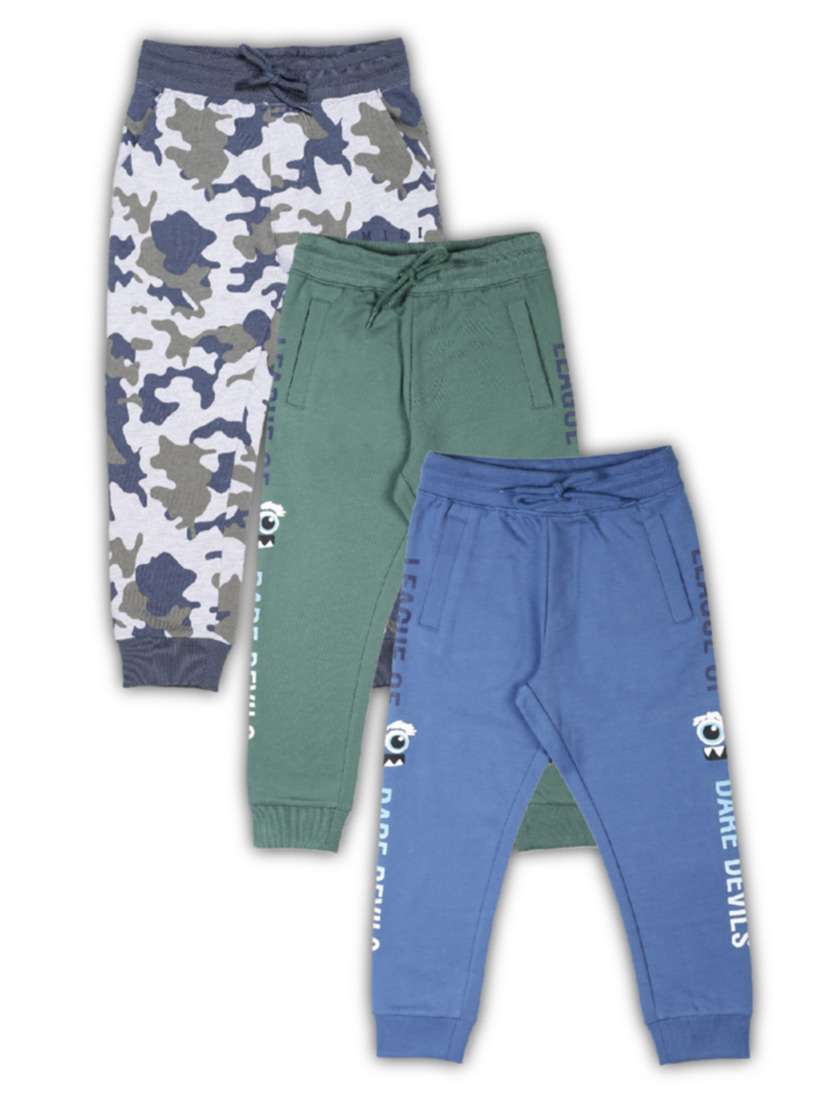 boys pack of 3 printed mid rise jogger
