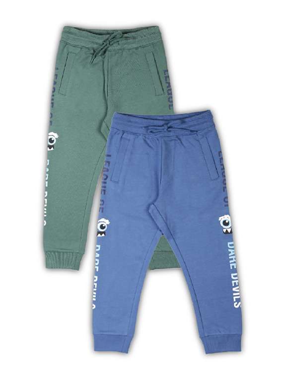 boys pack of 2 printed mid rise jogger