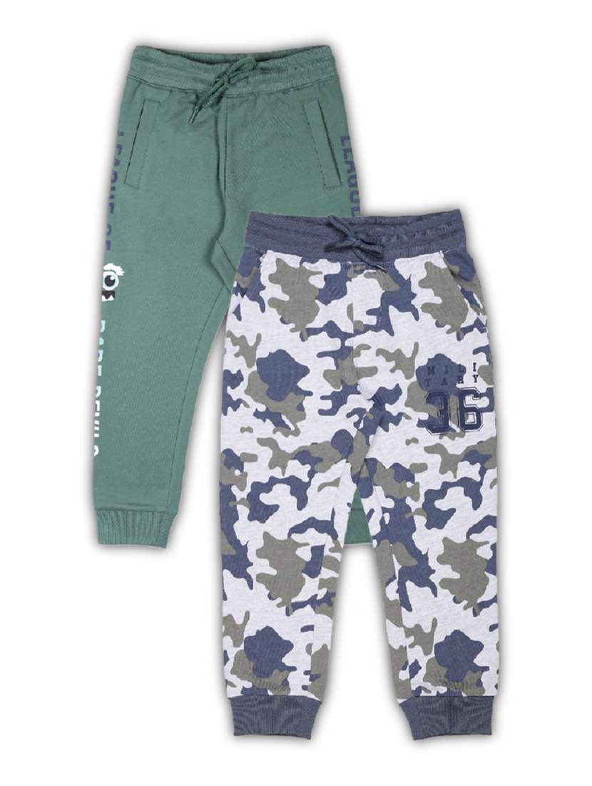 boys pack of 2 printed mid rise jogger