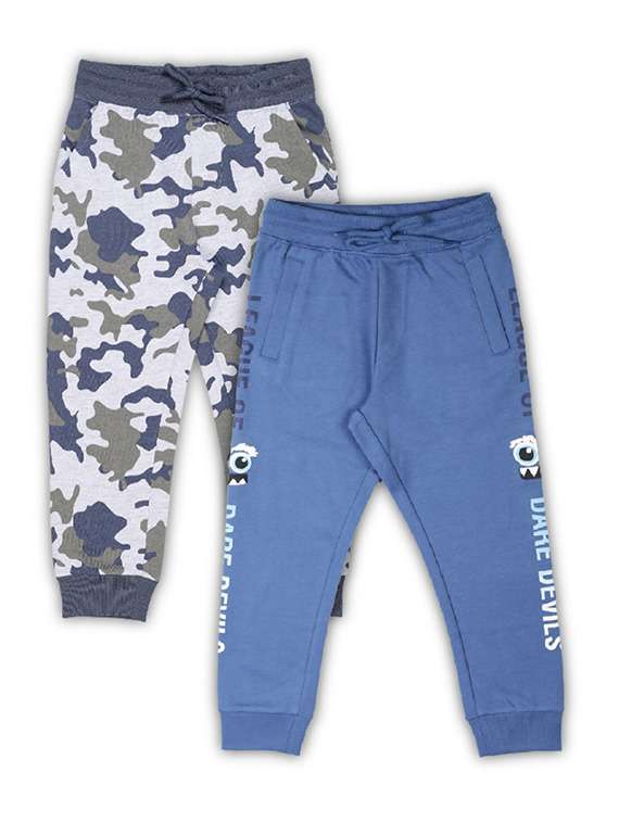 boys pack of 2 printed mid rise jogger