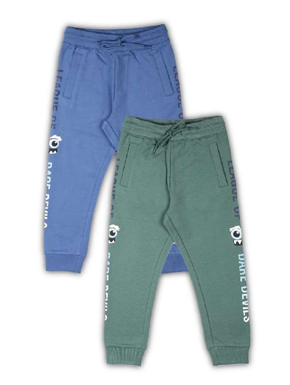 boys pack of 2 printed mid rise jogger