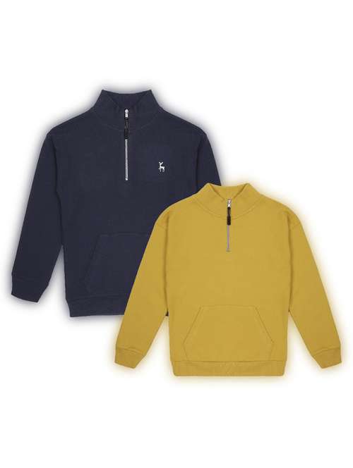 boys pack of 2 solid long sleeve sweatshirt - 22162287 -  Standard Image - 0