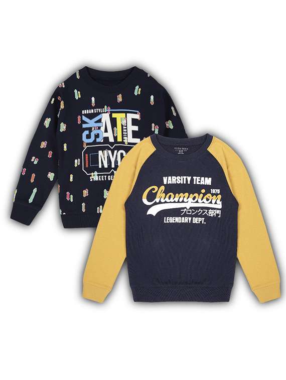 boys pack of 2 long sleeve sweatshirt
