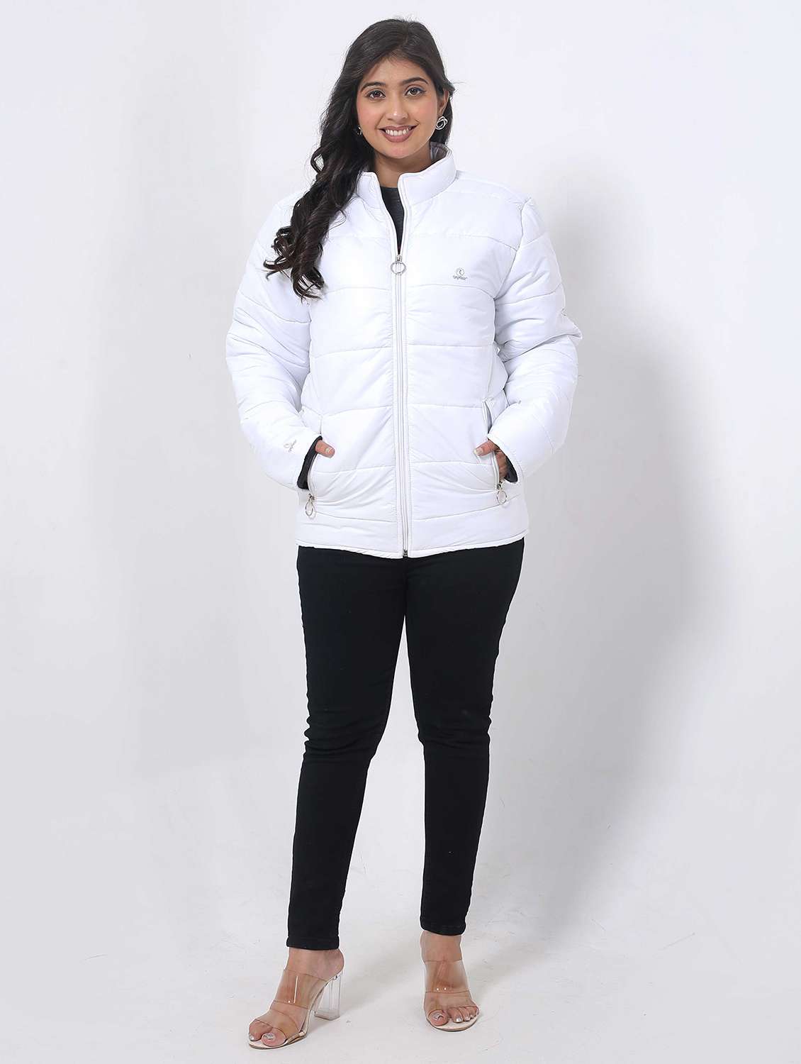 women long sleeve back print puffer jacket - 22162290 -  Standard Image - 3