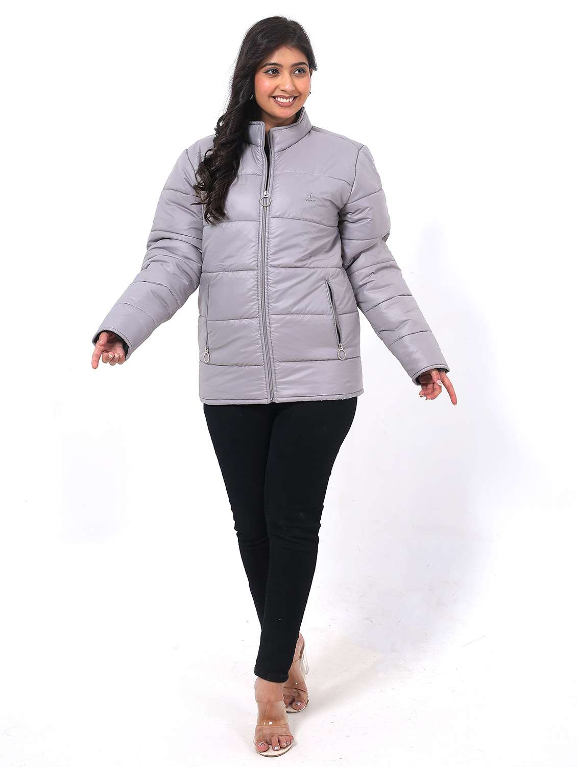 women long sleeve back print puffer jacket - 22162292 -  Standard Image - 3