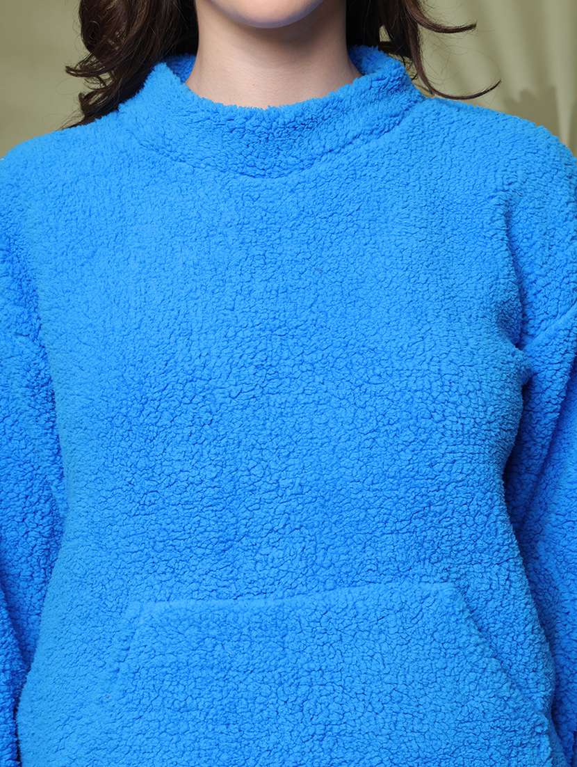 women solid long sleeve nightwear pyjama set - 22162302 -  Standard Image - 5