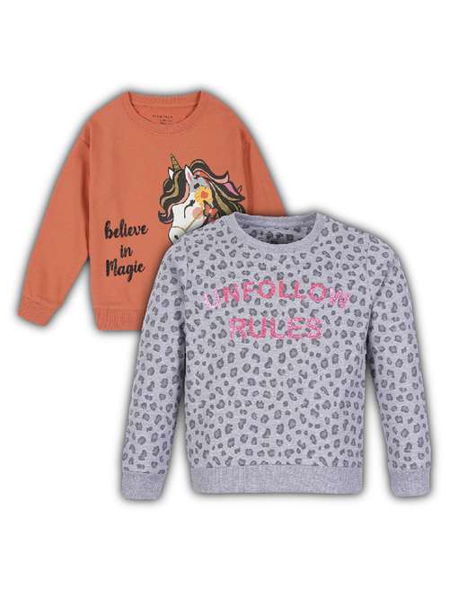 girls pack of 2 long sleeve sweatshirt - 22162345 - Standard Image - 0