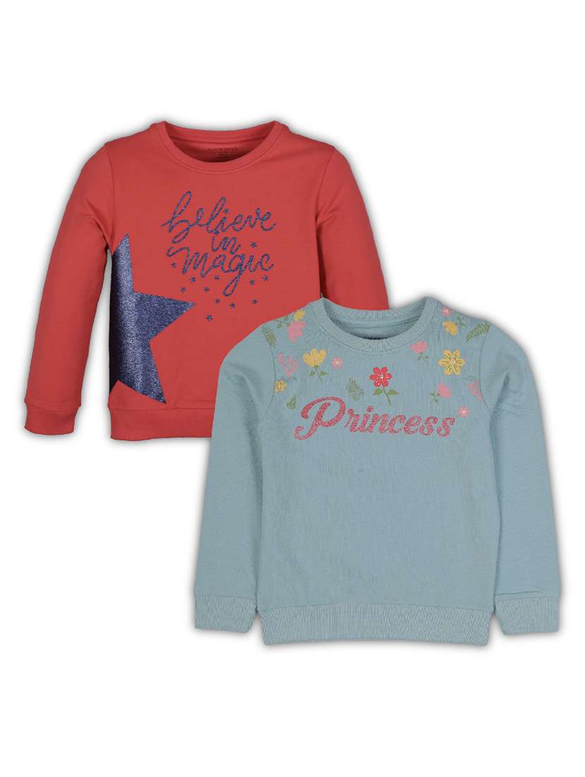girls pack of 2 long sleeve sweatshirt - 22162348 - Zoom Image - 0