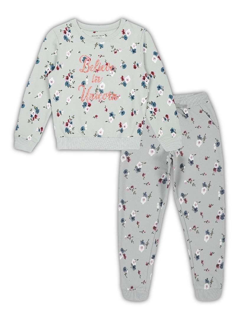 girls printed long sleeve full length set - 22162355 - Zoom Image - 0