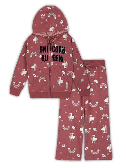 girls printed long sleeve hooded full length set - 22162358 - Standard Image - 0