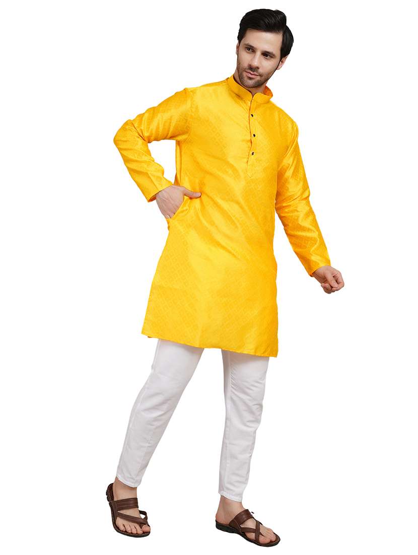 men self design mandarin neck kurta with trousers ethnic wear set - 22162362 -  Standard Image - 3