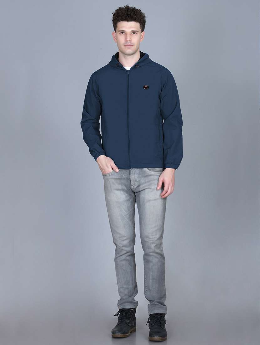 men solid long sleeve regualr fit hooded casual jacket - 22162373 -  Standard Image - 3