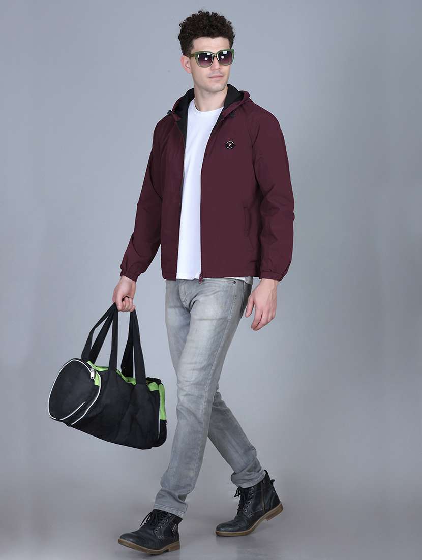 men solid long sleeve regualr fit hooded casual jacket - 22162376 -  Standard Image - 3