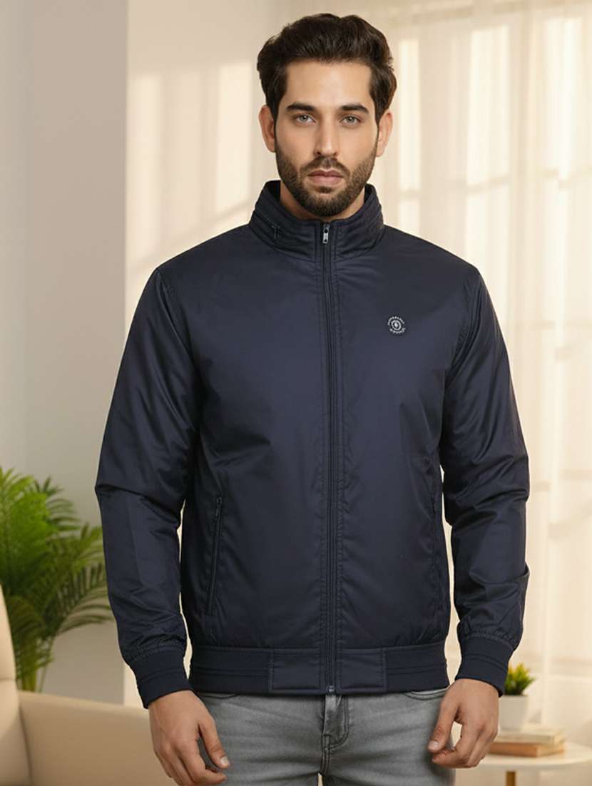 men solid long sleeve regualr fit casual jacket