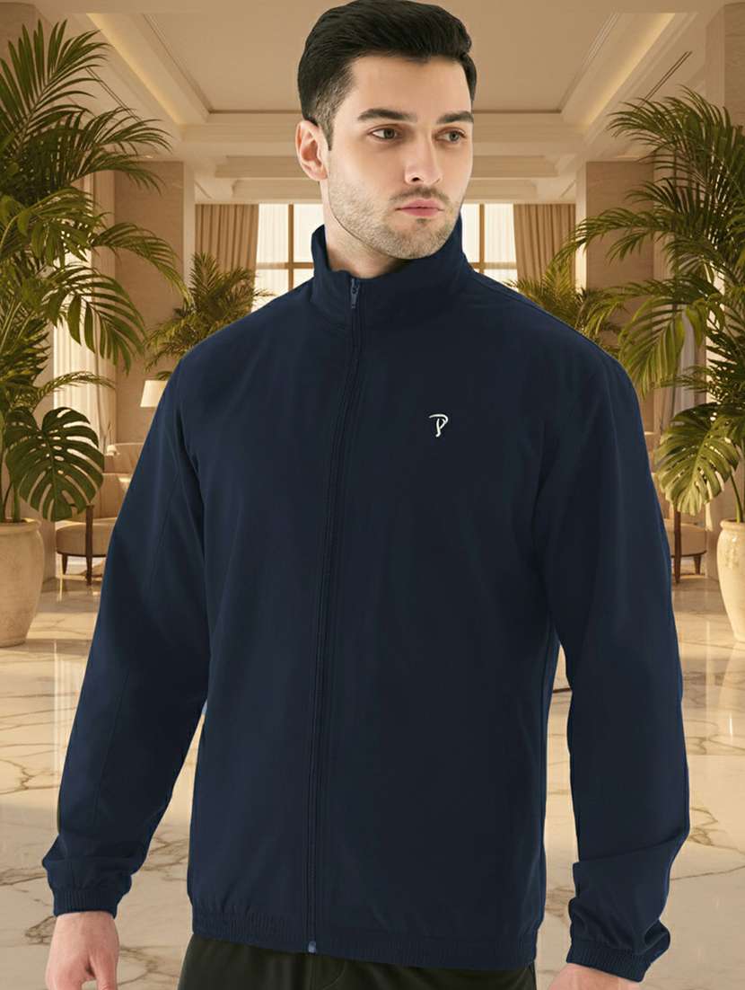 men solid long sleeve regualr fit casual jacket