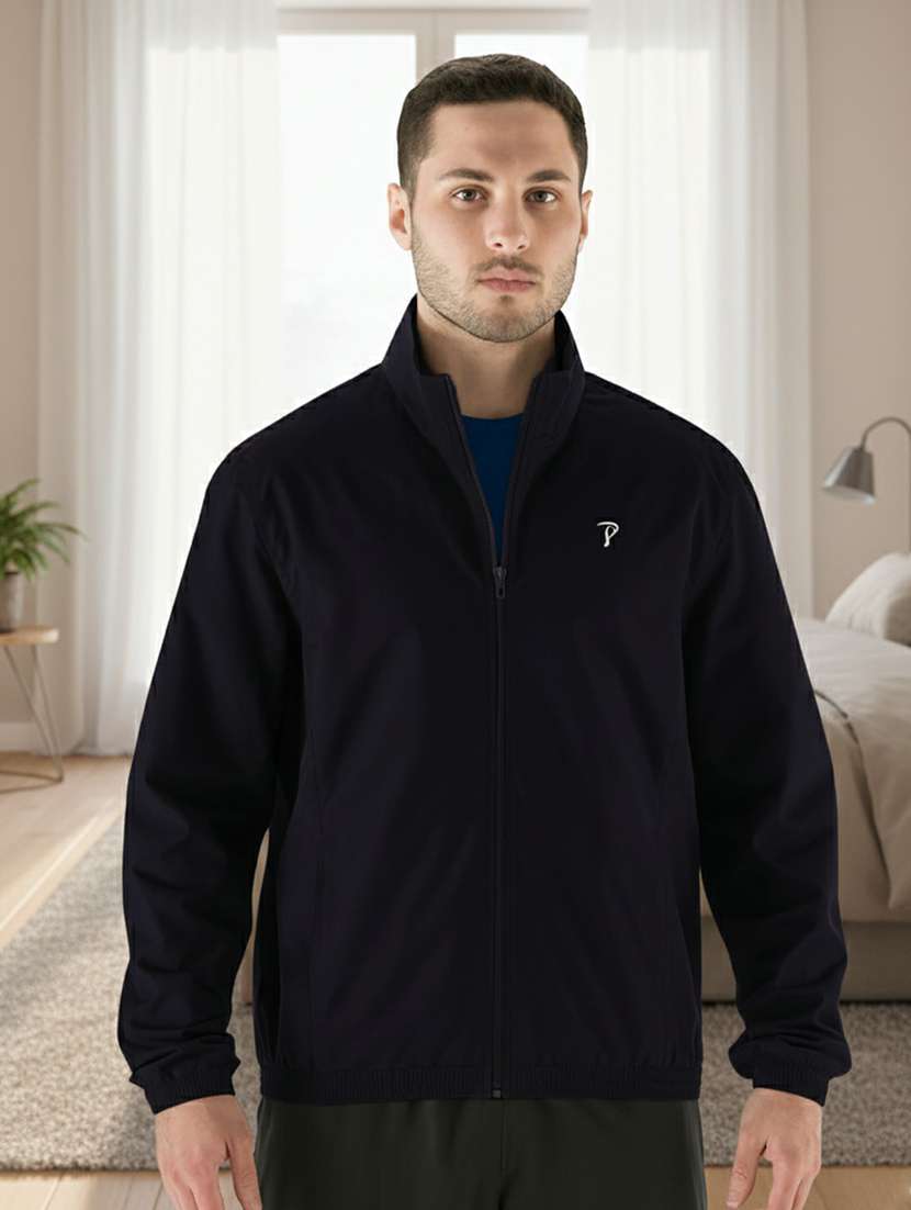 men solid long sleeve regualr fit casual jacket