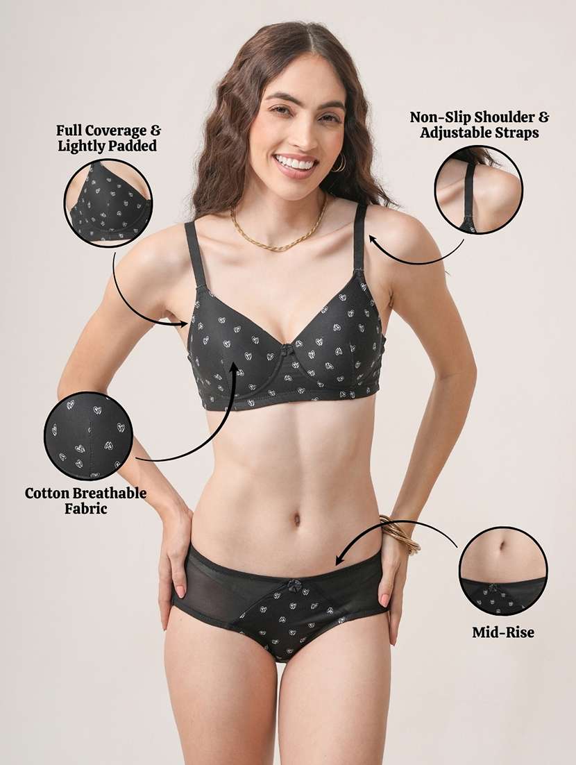 women printed bra and panty set - 22162431 -  Standard Image - 3