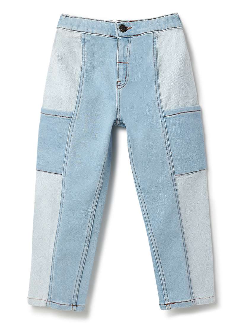 boys color blocked mid rise staright jean