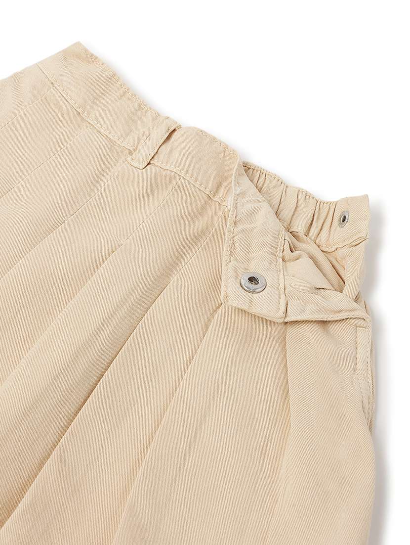girls solid pleated mid rise skirt - 22162448 -  Standard Image - 3