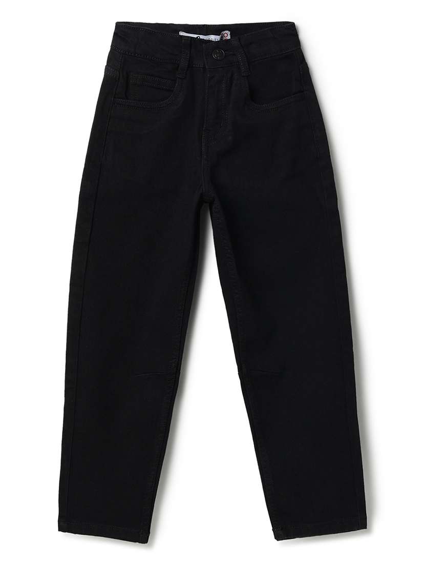 boys solid mid rise relaxed fit jean