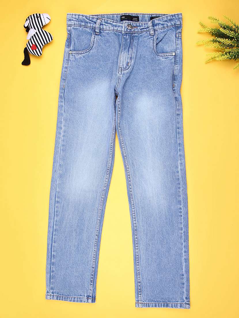 boys washed mid rise straight jeans