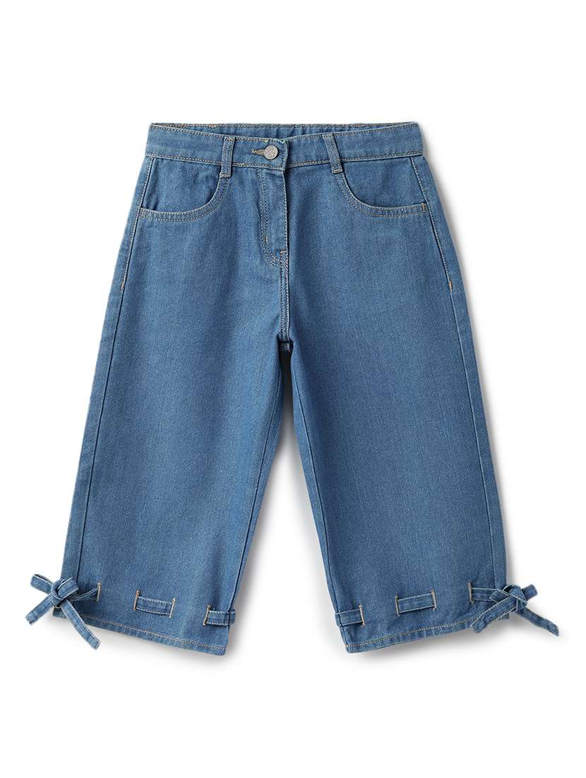 girls solid mid rise straight jean