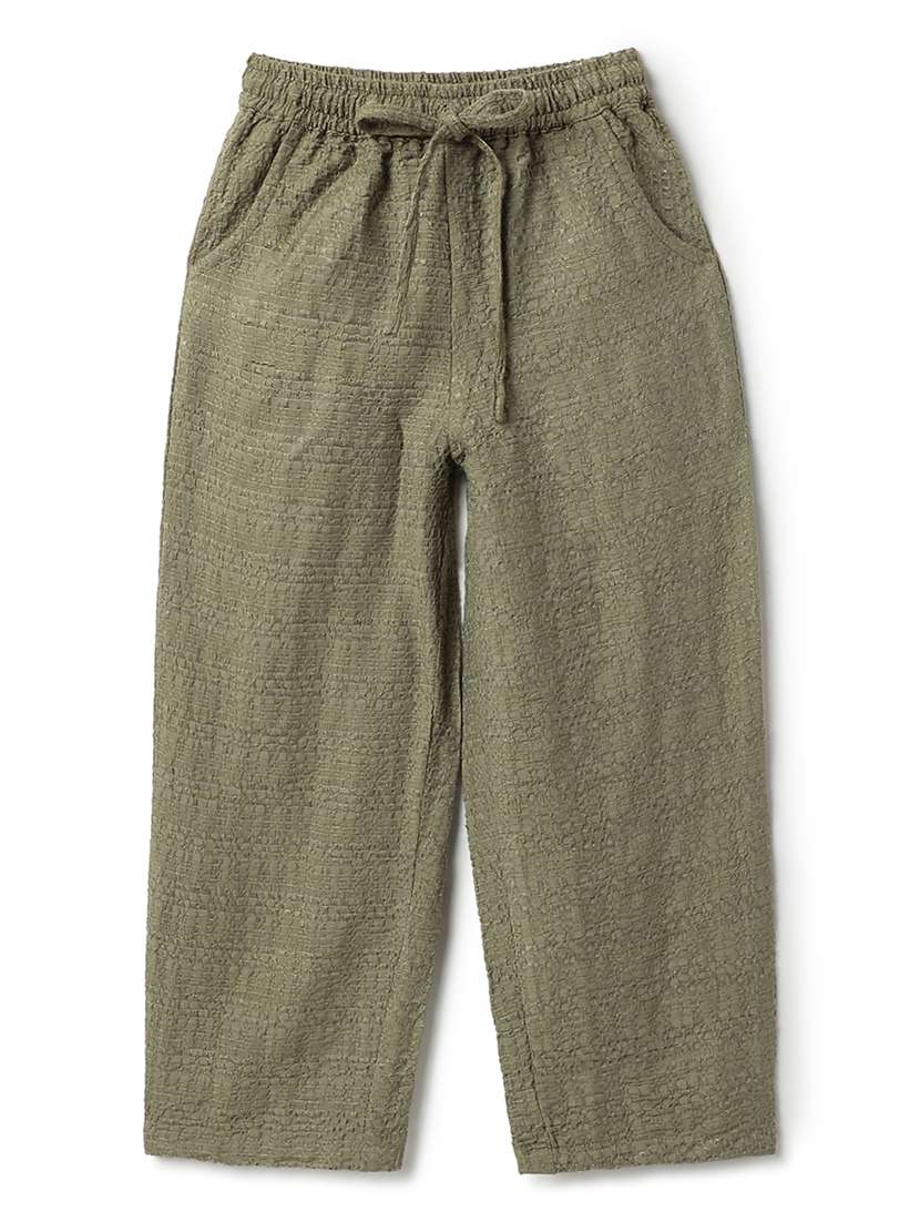 girls solid trouser & top co-ord set - 22162506 -  Standard Image - 3