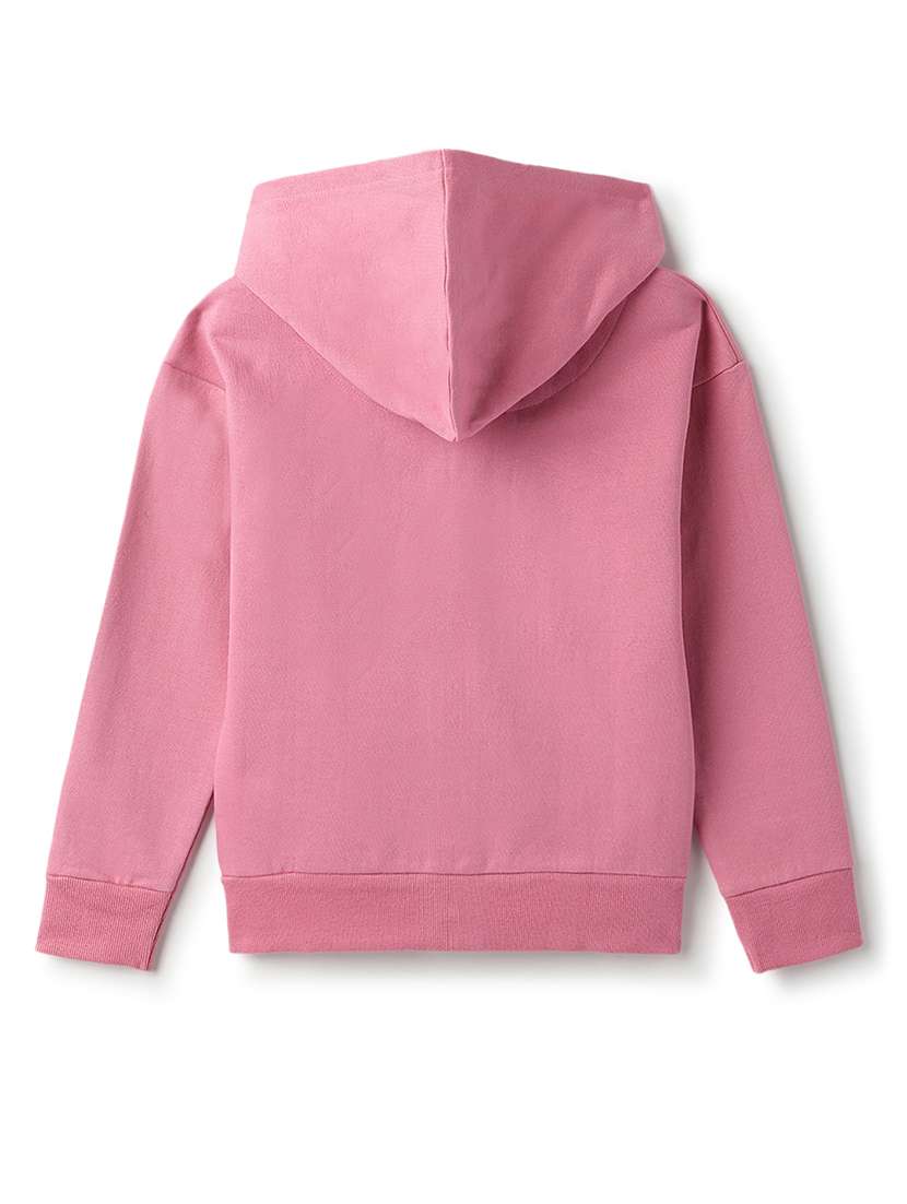 girls solid long sleeve hooded sweatshirt - 22162538 -  Standard Image - 3