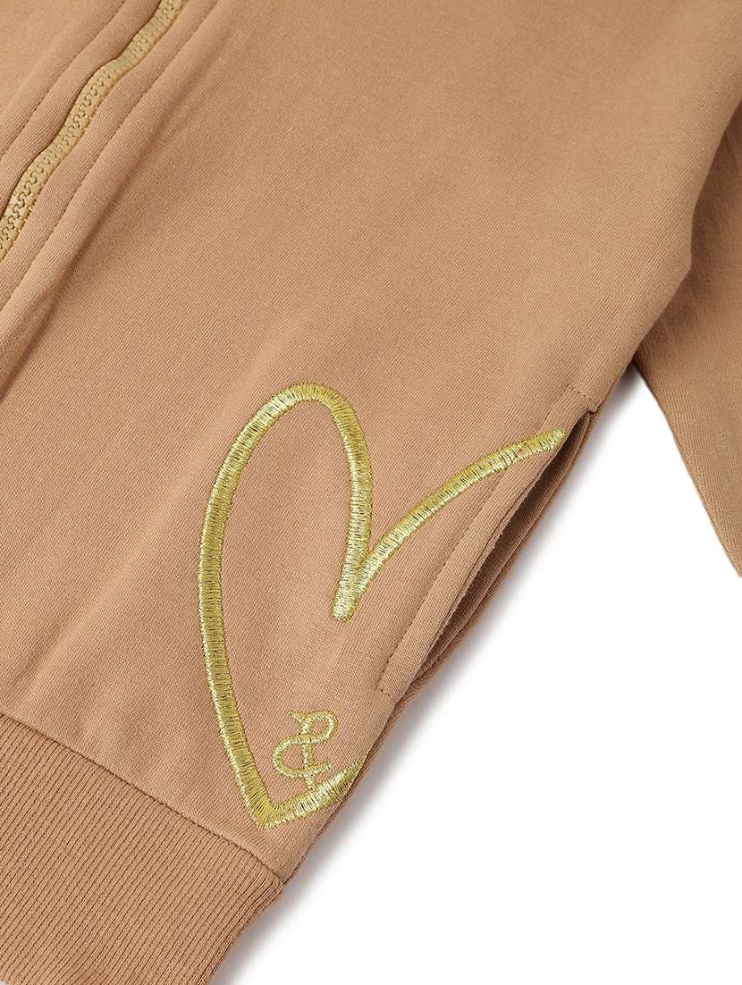 girls pink cotton blend solid casual sweatshirt - 22162539 -  Standard Image - 3