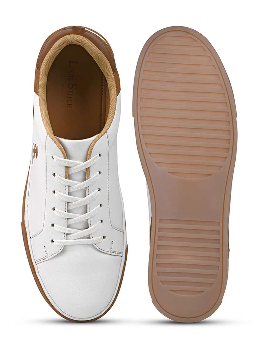 men white solid lace up sneaker - 22162544 -  Standard Image - 3