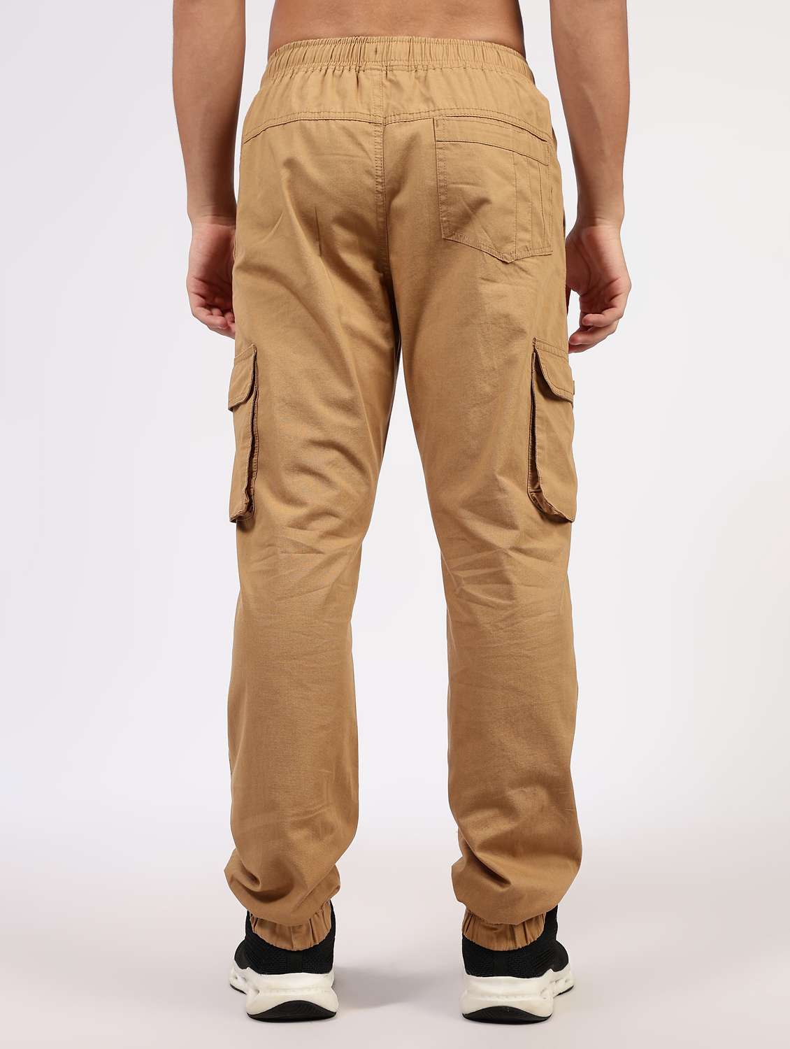 men solid mid rise regular fit cargo jogger - 22162556 -  Standard Image - 3