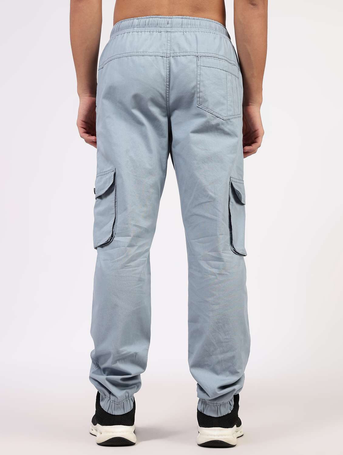 men solid mid rise regular fit cargo jogger - 22162557 -  Standard Image - 3