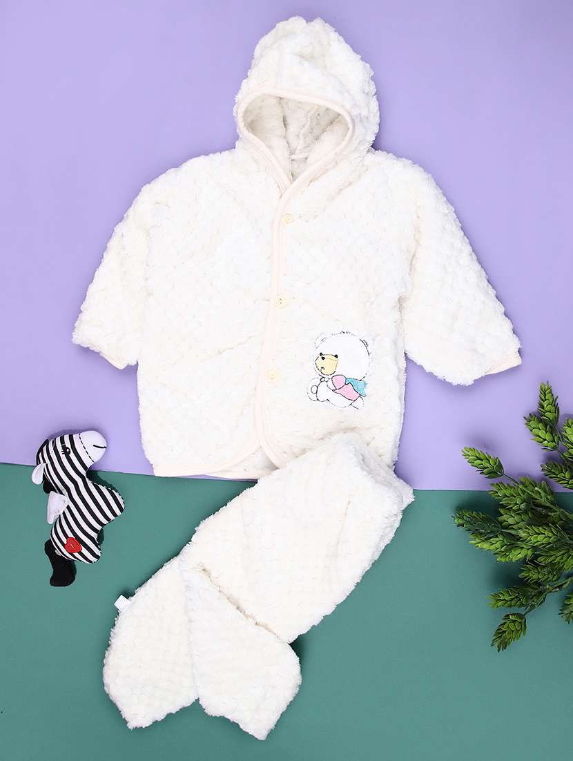 kids self designed hooded full length set