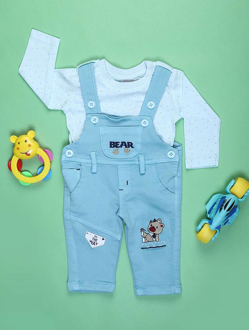 boys printed dungaree co-ord set