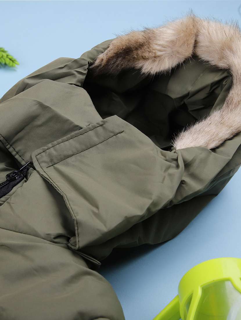 boys solid long sleeve hooded quilted jacket - 22162823 -  Standard Image - 3