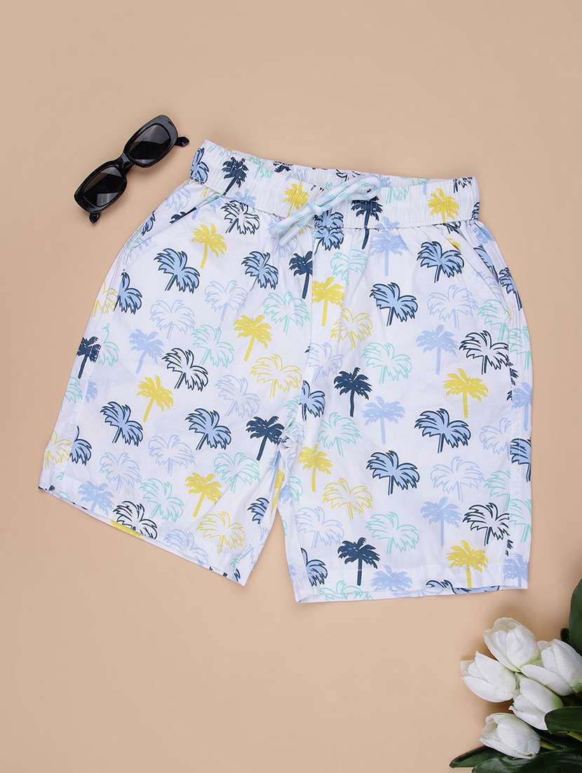 boys printed mid rise shorts