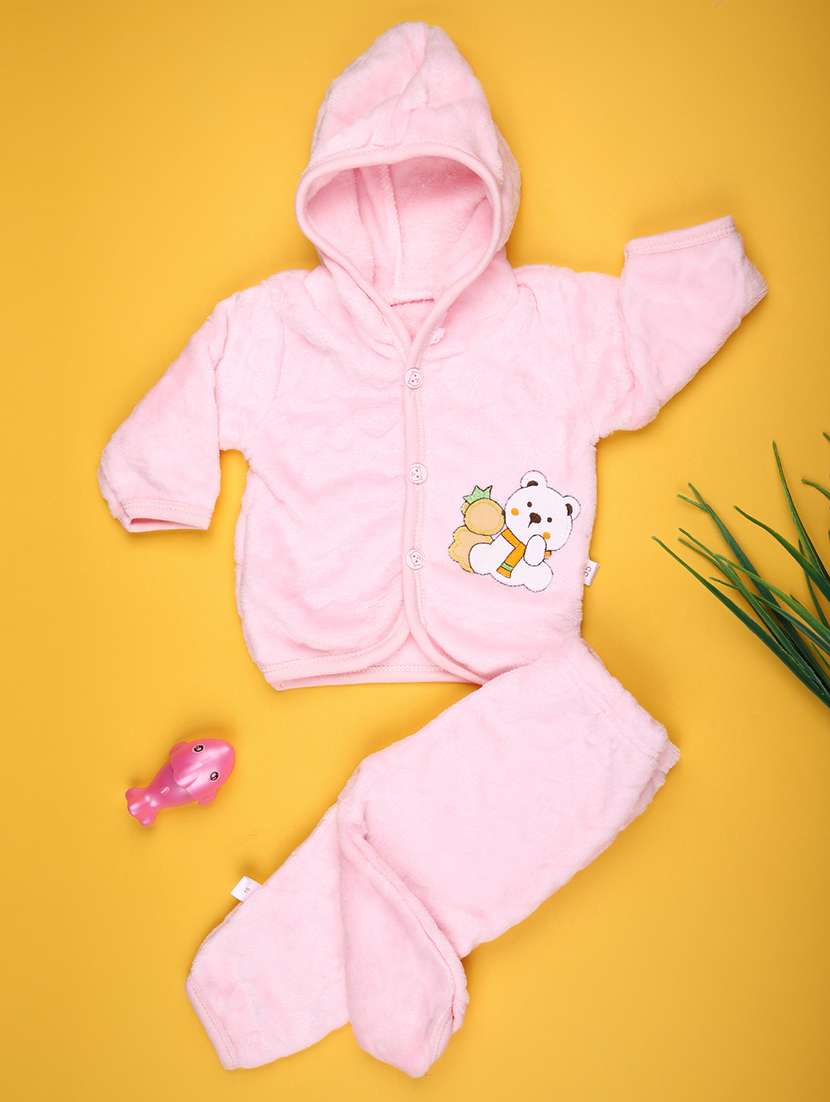 kids self designed hooded full length set