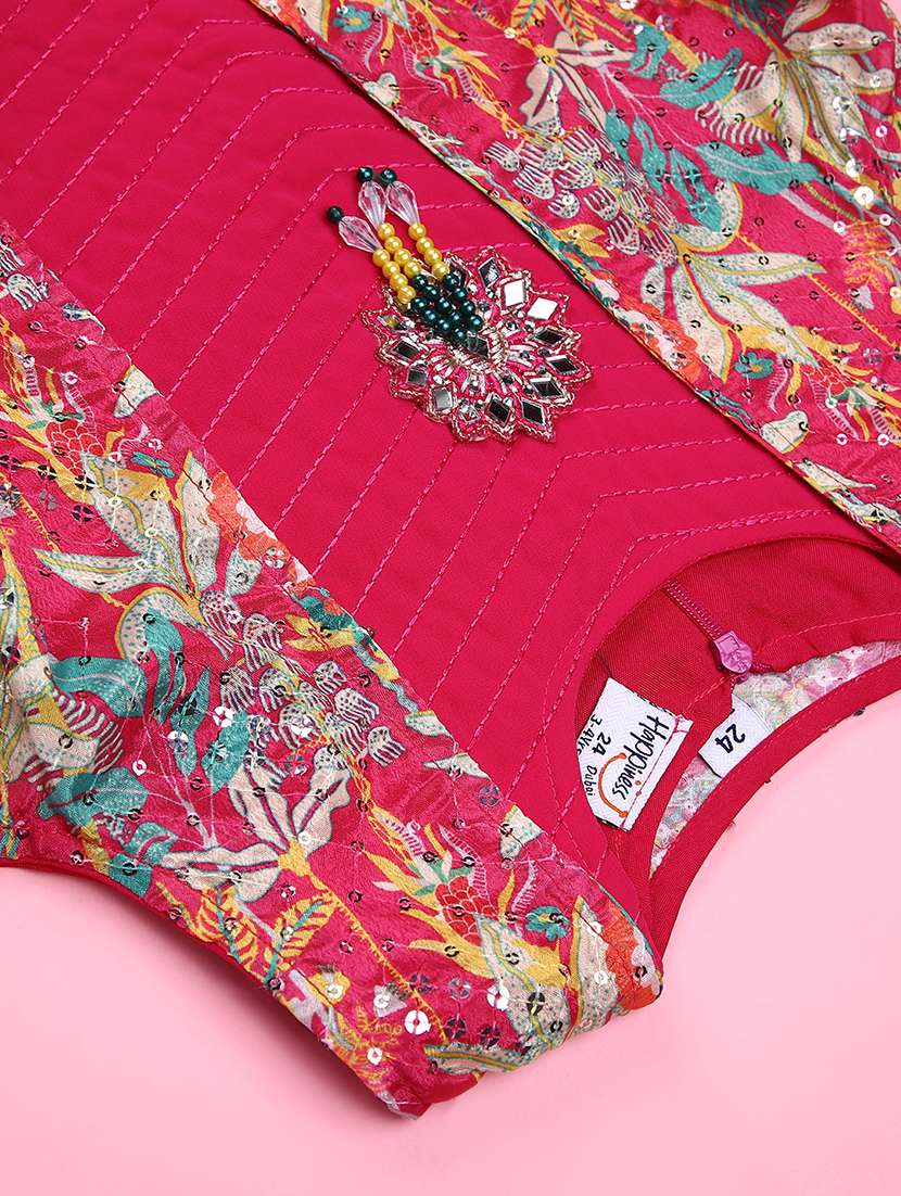 girls printed kurta and salwar with dupatta  - 22162954 -  Standard Image - 3