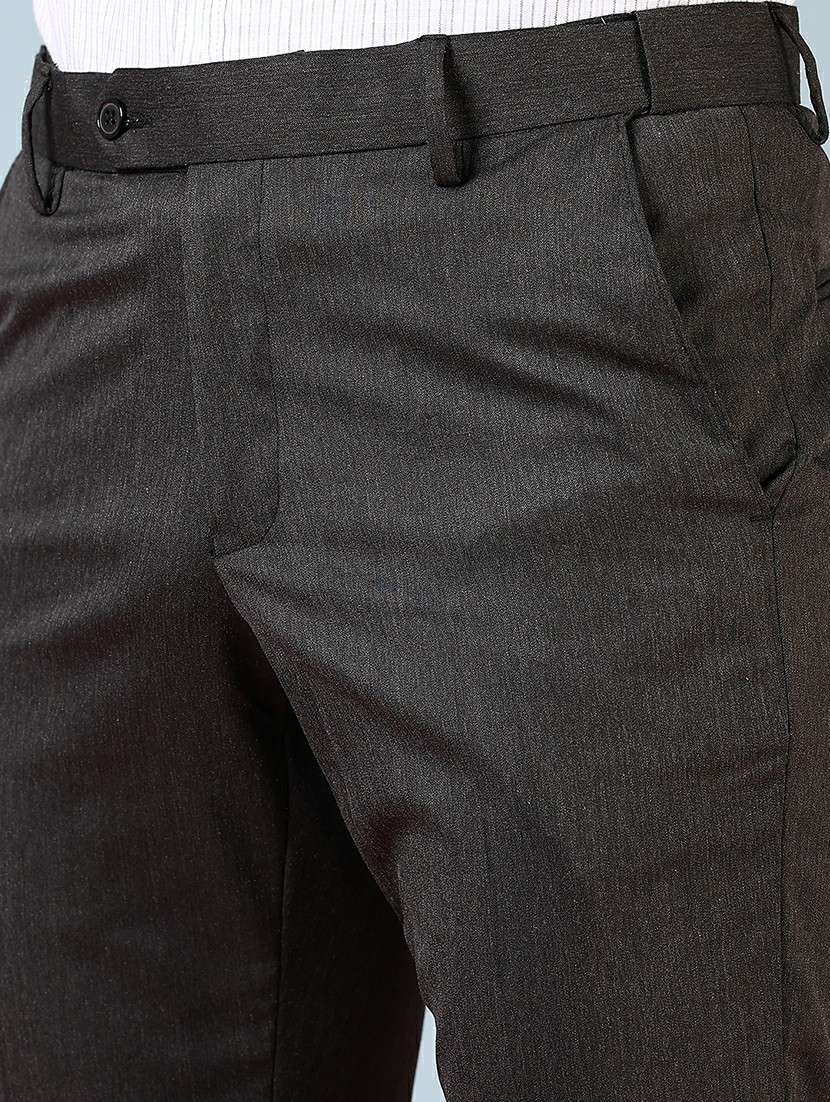 men solid mid rise flat front formal trouser - 22163007 -  Standard Image - 5