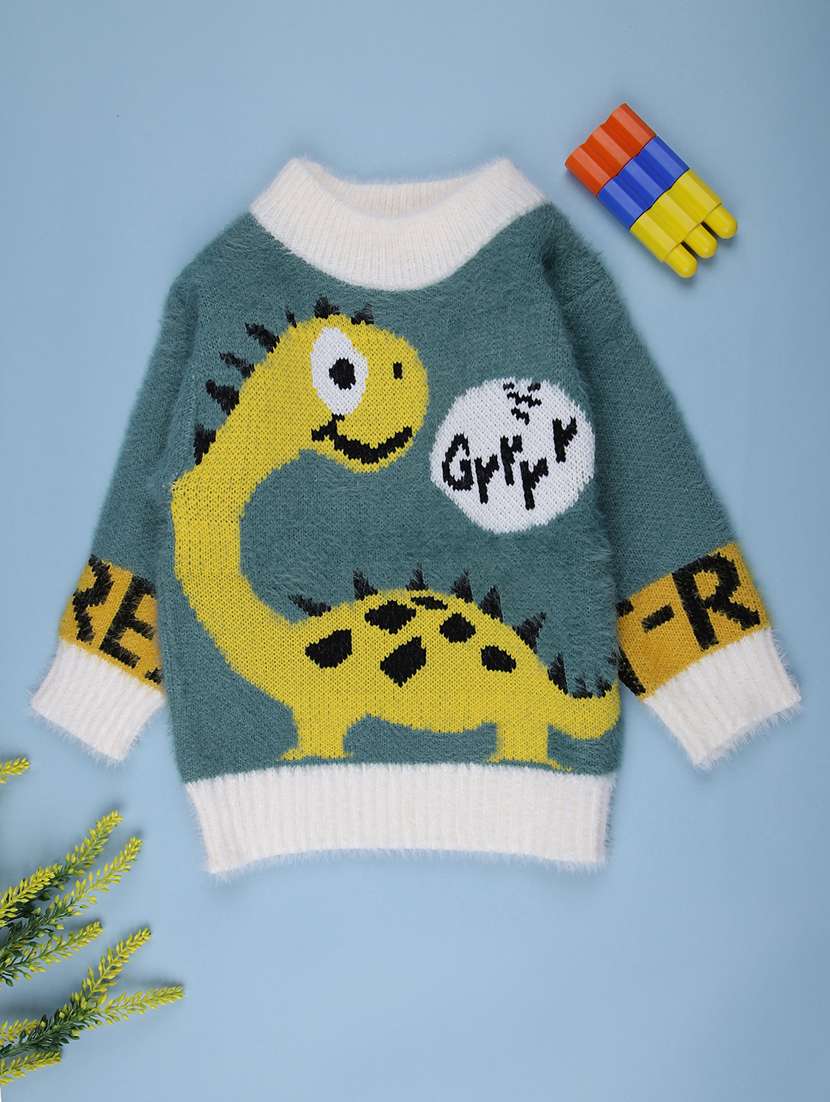 boys self designed long sleeve sweater