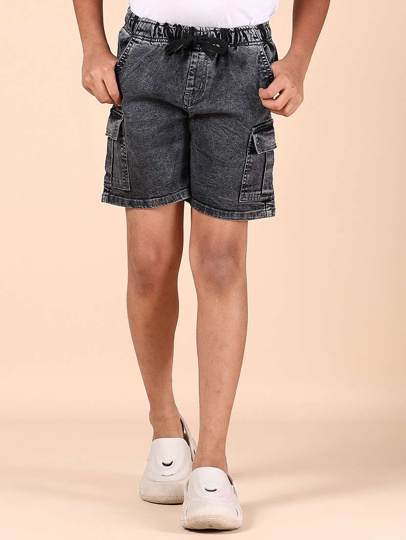 boys grey cotton shorts